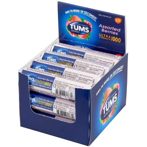 TUMS EXTRA STRENGTH ANTACID TABLETS 12PK